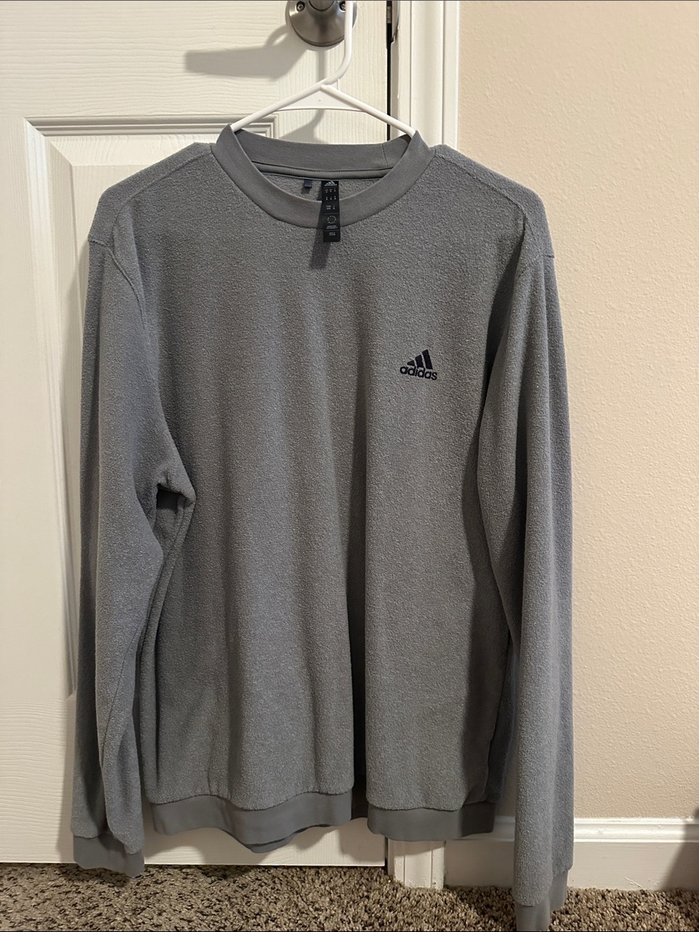 Adidas Light Gray Crewneck Fleece Pullover